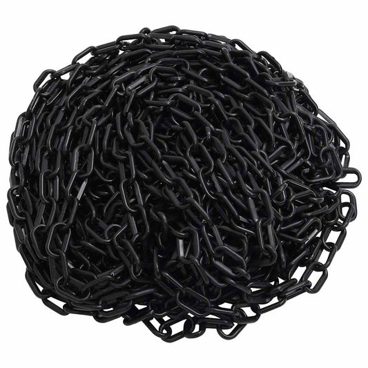 150932 vidaXL Warning Chain Black 100 m Ø6 mm Plastic