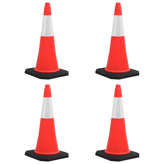 Reflective Traffic Cones with Heavy Bases 4 pcs 75 cm