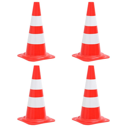 150945 vidaXL Reflective Traffic Cones 4 pcs Red and White 50 cm