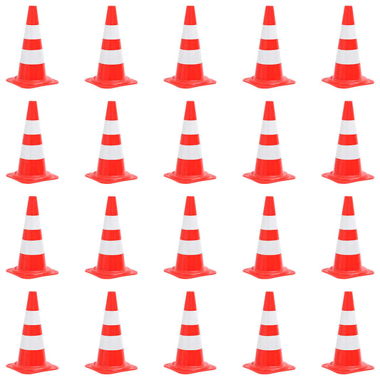 Reflective Traffic Cones 20 pcs Red and White 50 cm