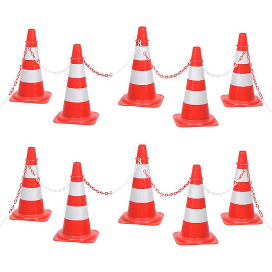 Chain Cone Set with 10 m Chain Red and white