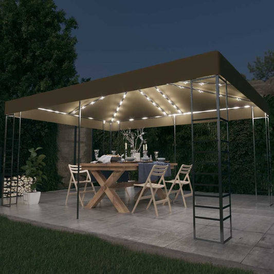 Gazebo | Taupe | 100% Polyester, Steel | Large | Decorative Inlays