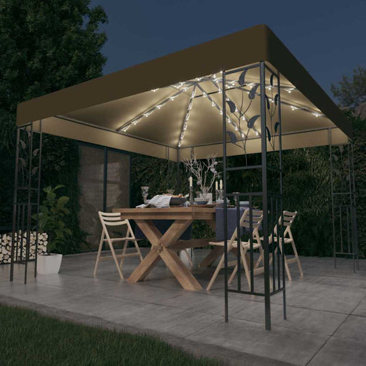 Gazebo | Taupe | Fabric with PA coating | 3x3 m | Decorative Inlays