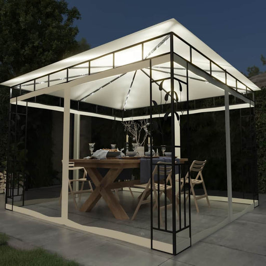 Gazebo | Cream | Powder-Coated Steel, Polyester | Standard | Gazebo