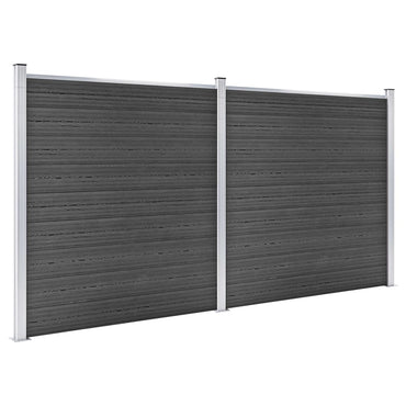 Fence Panel Set WPC 353x186 cm Black