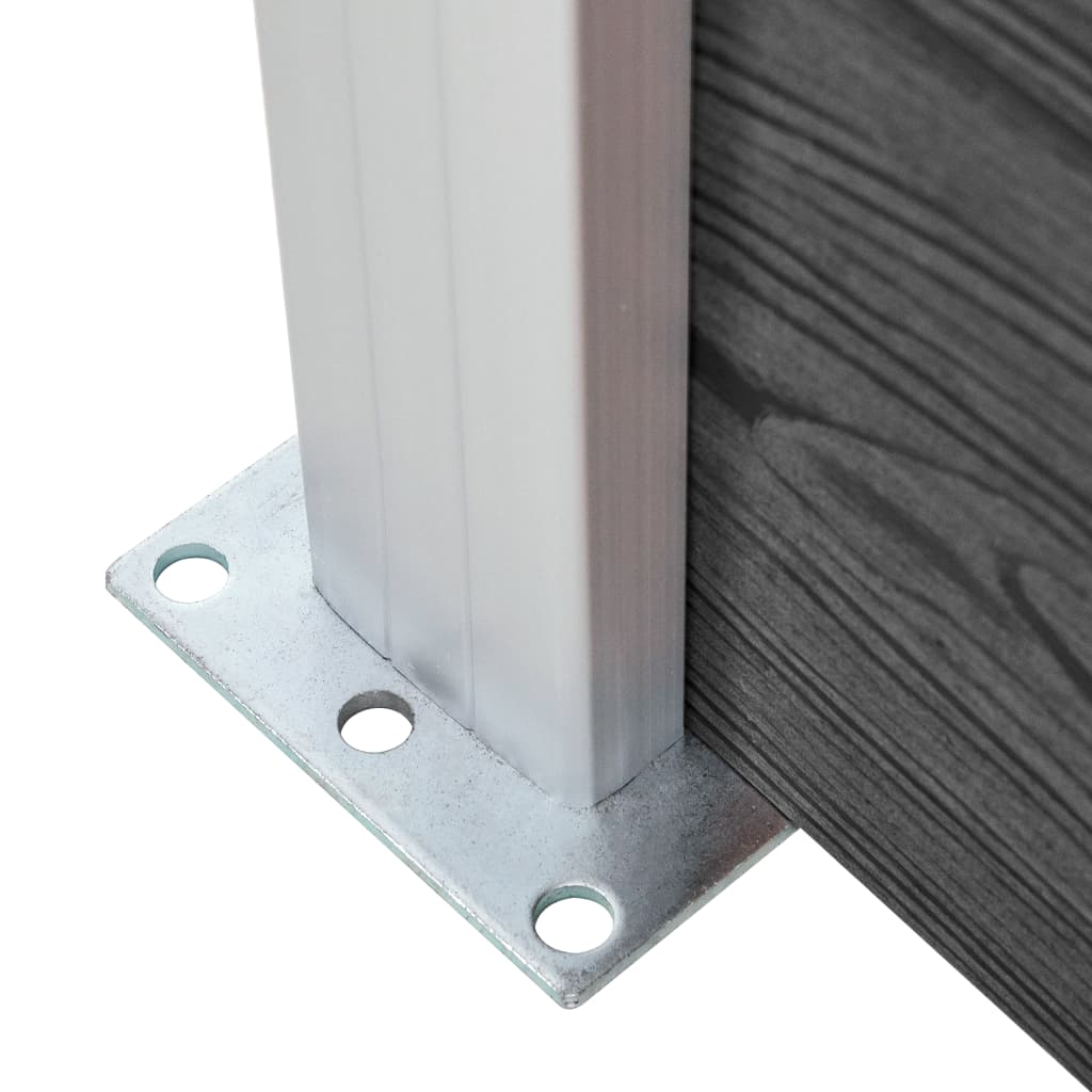 Fence Panel Set WPC 526x186 cm Black