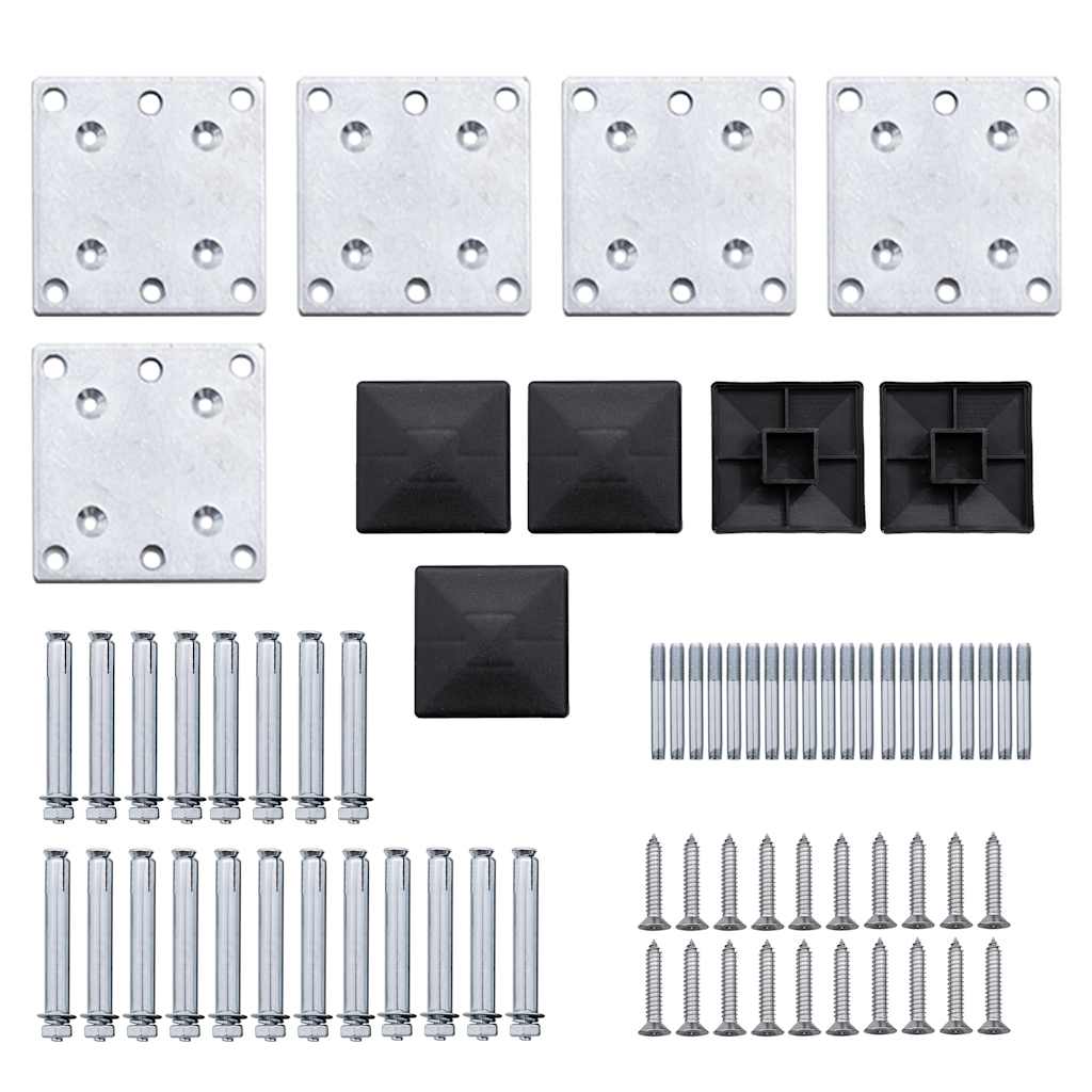 Fence Panel Set WPC 699x186 cm Black