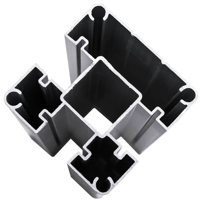 Fence Panel Set WPC 699x186 cm Black