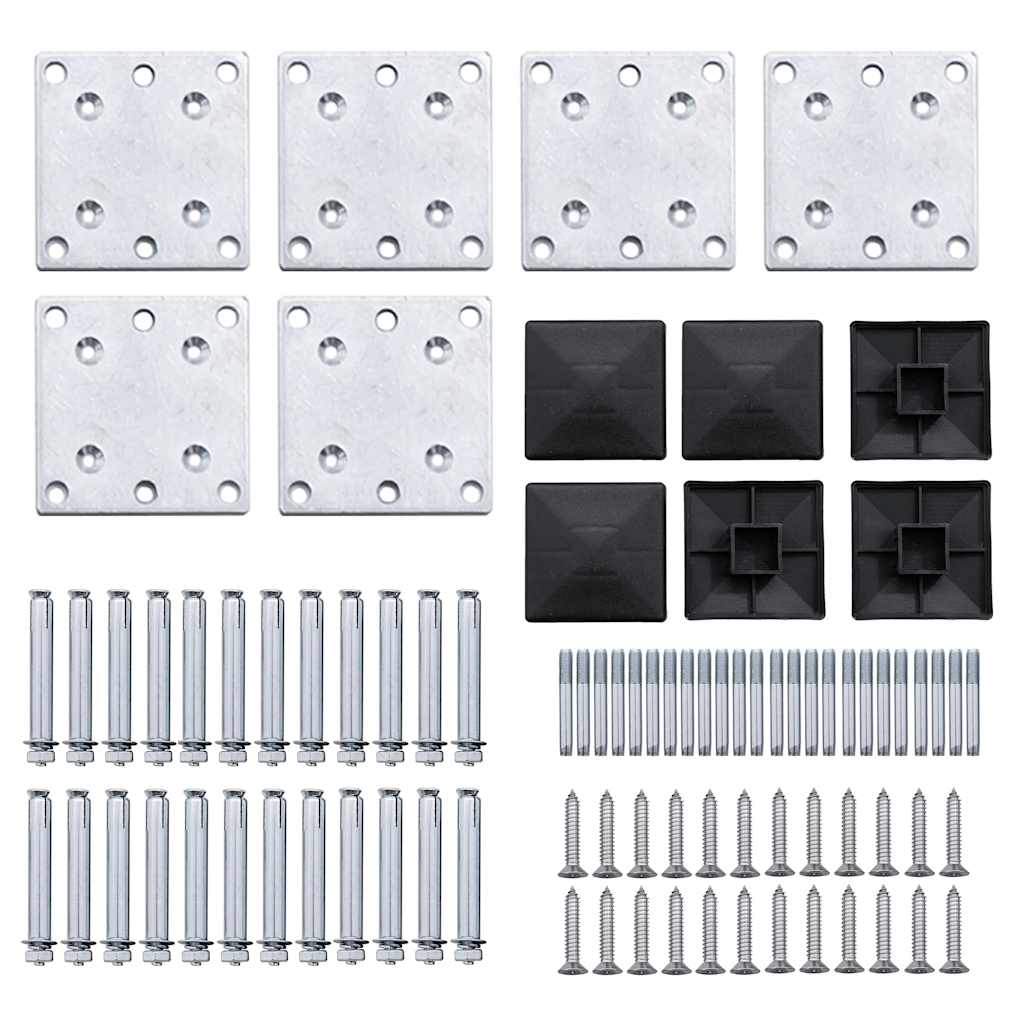 Fence Panel Set WPC 872x186 cm Black