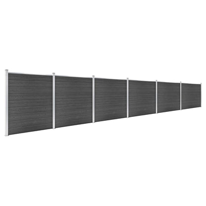 Fence Panel Set WPC 1045x186 cm Black