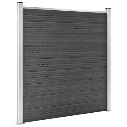 Fence Panel Set WPC 1045x186 cm Black