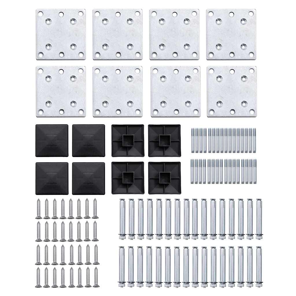 Fence Panel Set WPC 1218x186 cm Black