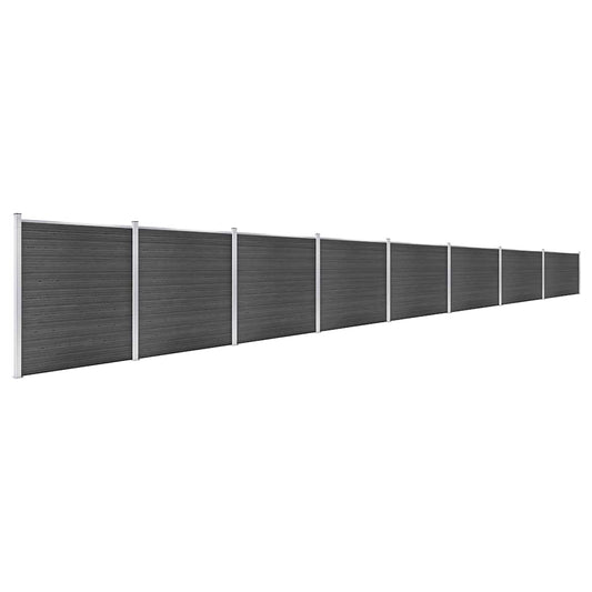 Fence Panel Set WPC 1391x186 cm Black
