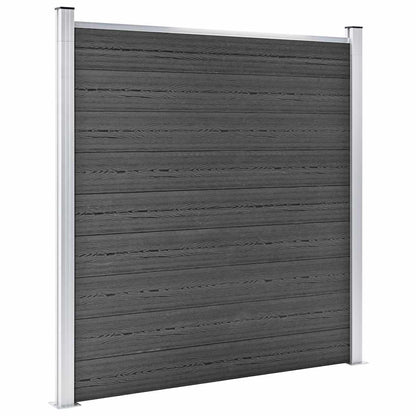 Fence Panel Set WPC 1391x186 cm Black