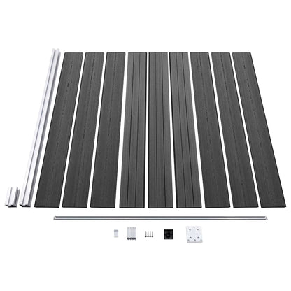 Fence Panel Set WPC 1391x186 cm Black