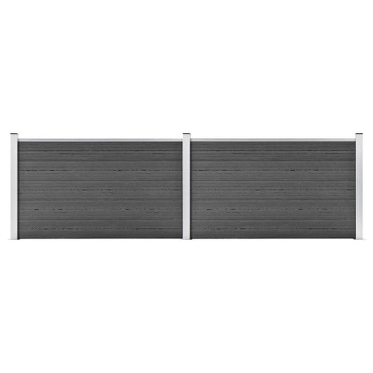 Fence Panel Set WPC 353x105 cm Black