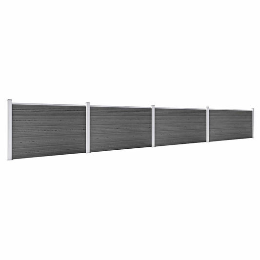 Fence Panel Set WPC 699x105 cm Black