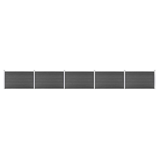 Fence Panel Set WPC 872x105 cm Black