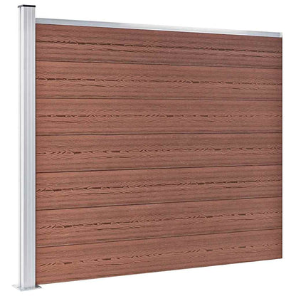 Fence Panel Set WPC 353x146 cm Brown