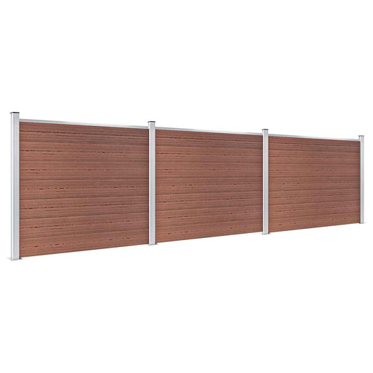 Fence Panel Set WPC 526x146 cm Brown