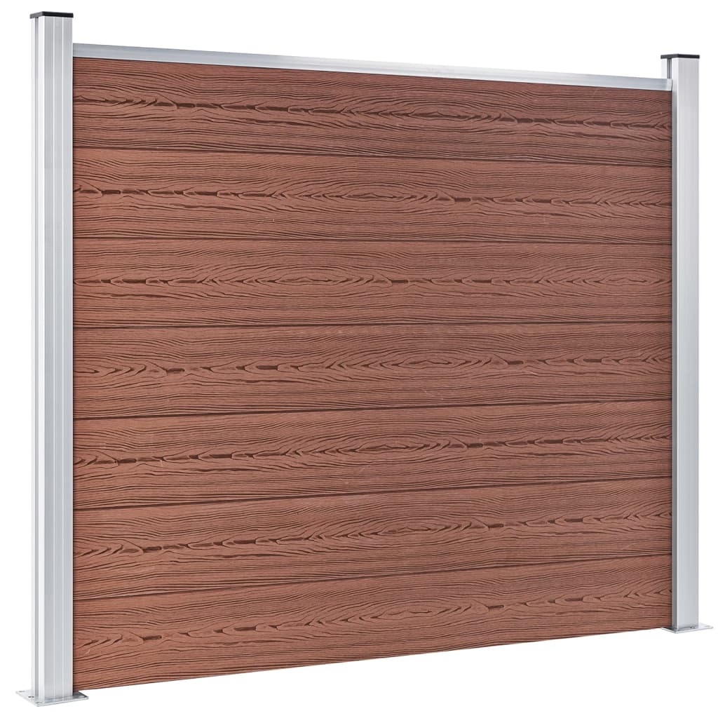 Fence Panel Set WPC 526x146 cm Brown