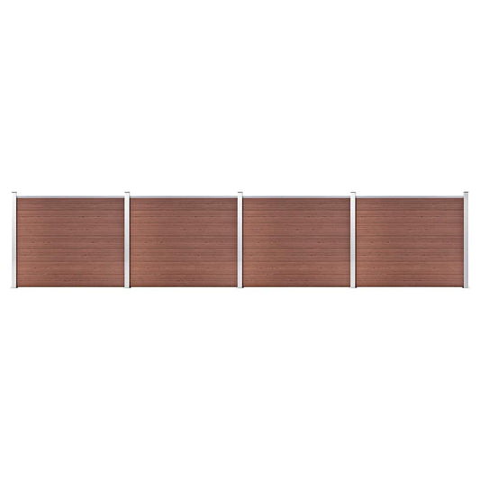 Fence Panel Set WPC 699x146 cm Brown