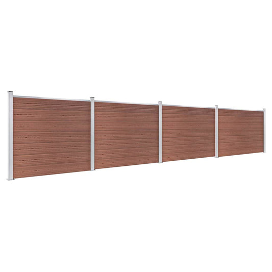 Fence Panel Set WPC 699x146 cm Brown