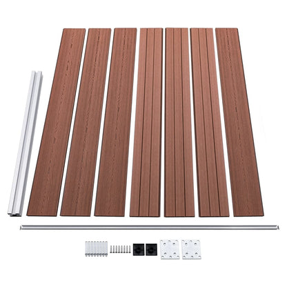 Fence Panel Set WPC 699x146 cm Brown