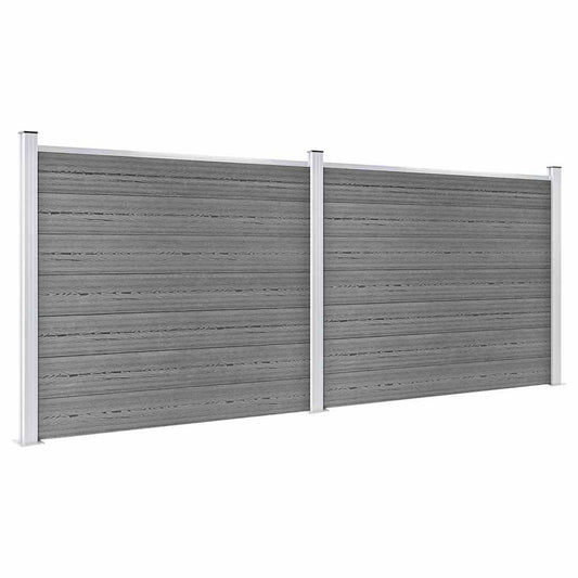 Fence Panel Set WPC 353x146 cm Grey