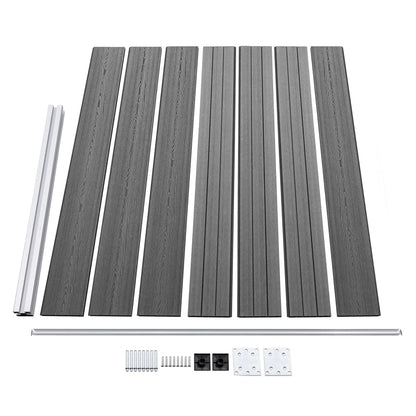 Fence Panel Set WPC 353x146 cm Grey