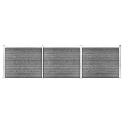 Fence Panel Set WPC 526x146 cm Grey