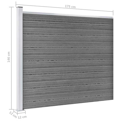Fence Panel Set WPC 526x146 cm Grey