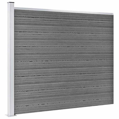 Fence Panel Set WPC 526x146 cm Grey