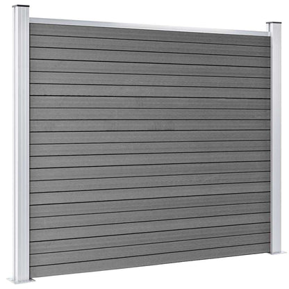 Fence Panel Set WPC 526x146 cm Grey