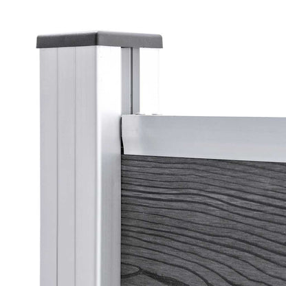 Fence Panel Set WPC 526x146 cm Grey