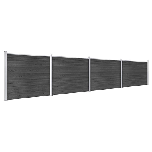 Fence Panel Set WPC 699x146 cm Grey
