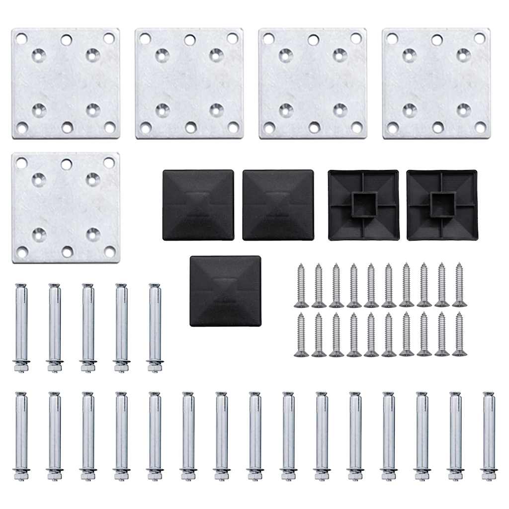 Fence Panel Set WPC 699x146 cm Grey