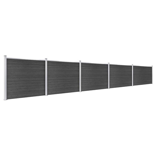 Fence Panel Set WPC 872x146 cm Grey