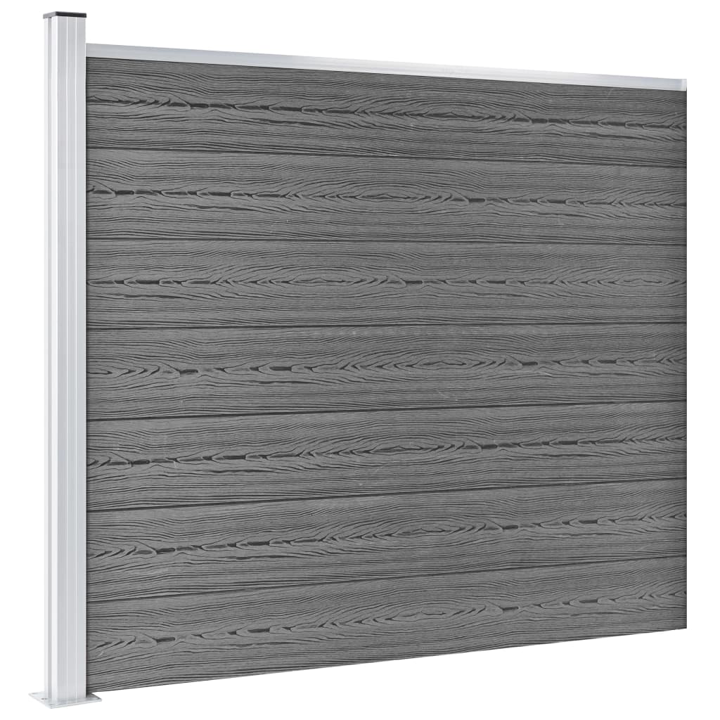 Fence Panel Set WPC 872x146 cm Grey