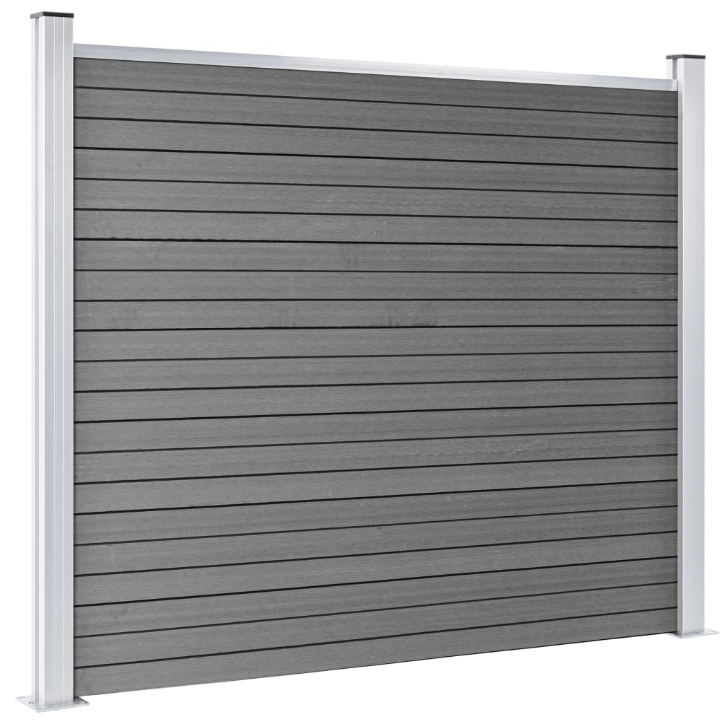 Fence Panel Set WPC 872x146 cm Grey