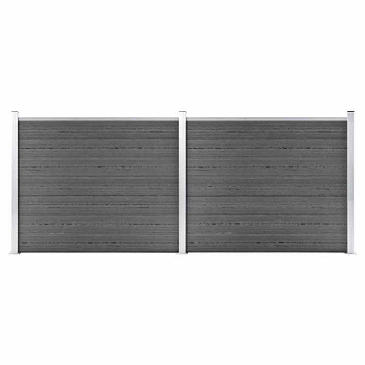 Fence Panel Set WPC 353x146 cm Black