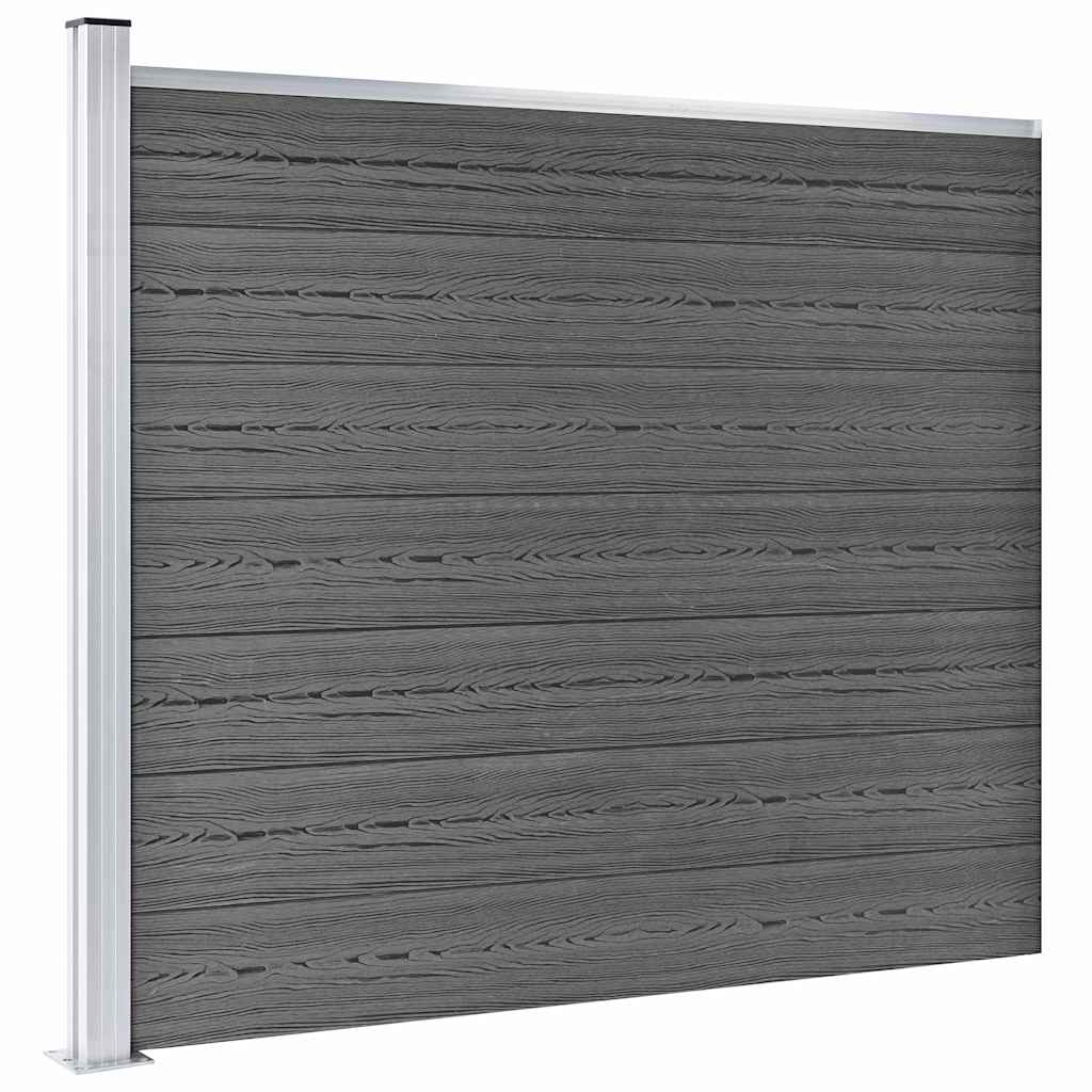 Fence Panel Set WPC 353x146 cm Black