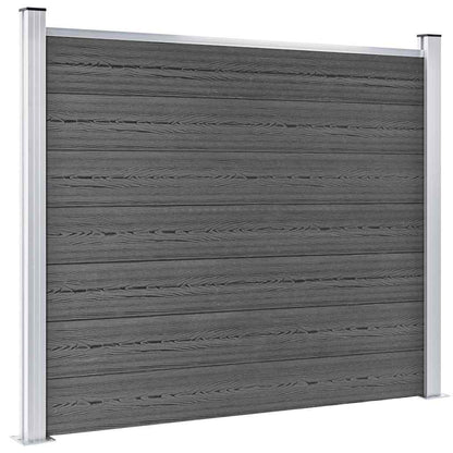 Fence Panel Set WPC 353x146 cm Black