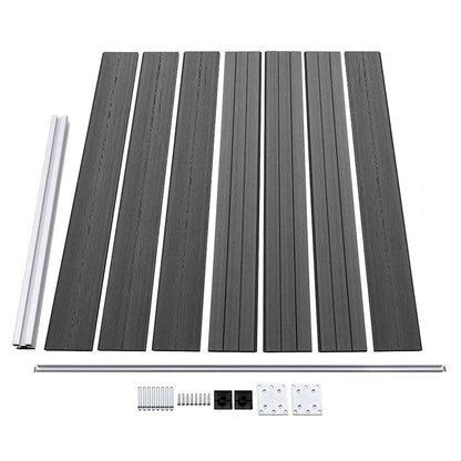 Fence Panel Set WPC 353x146 cm Black