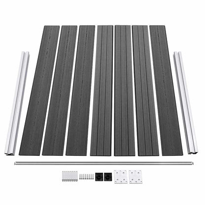 Fence Panel Set WPC 353x146 cm Black