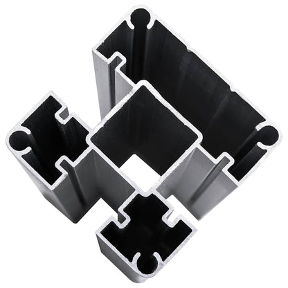 Fence Panel Set WPC 353x146 cm Black