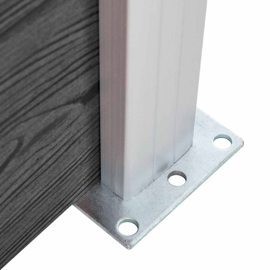Fence Panel Set WPC 353x146 cm Black