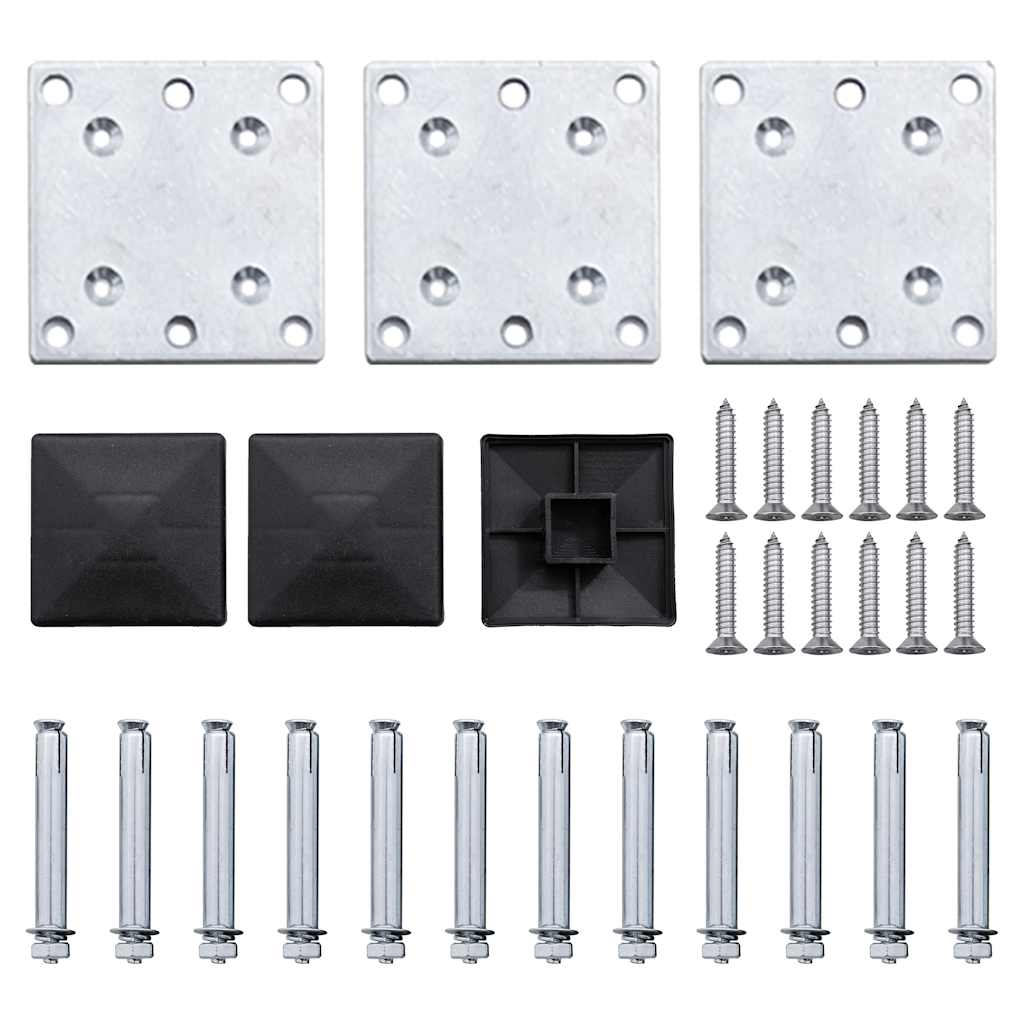 Fence Panel Set WPC 353x146 cm Black