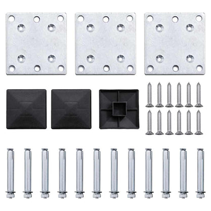 Fence Panel Set WPC 353x146 cm Black