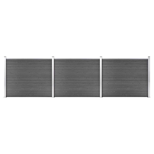 Fence Panel Set WPC 526x146 cm Black